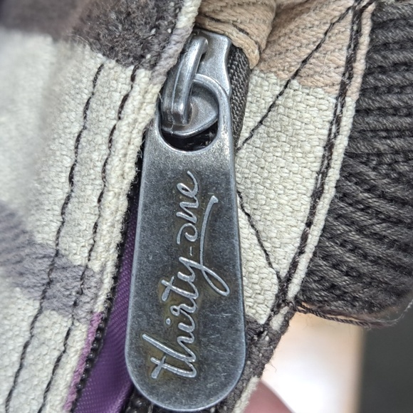 Thirty-One organizer crossbody adjustable strap twill canvas multipocket purse - Picture 8 of 8